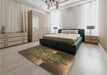 Patterned Copper Brown Rug in a Bedroom, pat1349brn