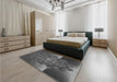 Patterned Gray Rug in a Bedroom, pat1349gry