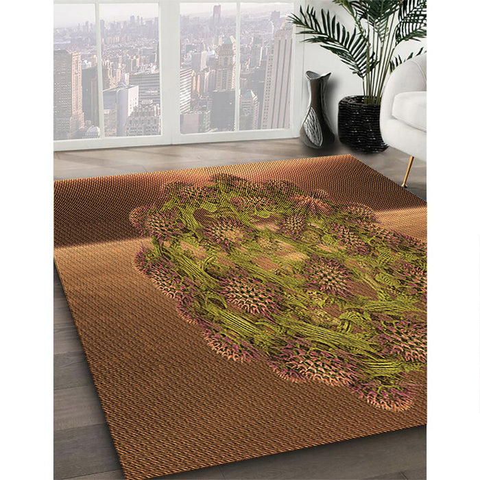 Machine Washable Transitional Red Brown Rug in a Family Room, wshpat1349org