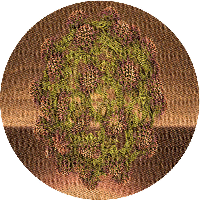 Square Patterned Red Brown Rug, pat1349org