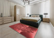 Patterned Red Rug in a Bedroom, pat1349rd