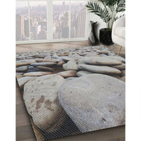 Patterned Pale Silver Gray Novelty Rug, pat134