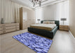 Patterned Denim Blue Rug in a Bedroom, pat135blu