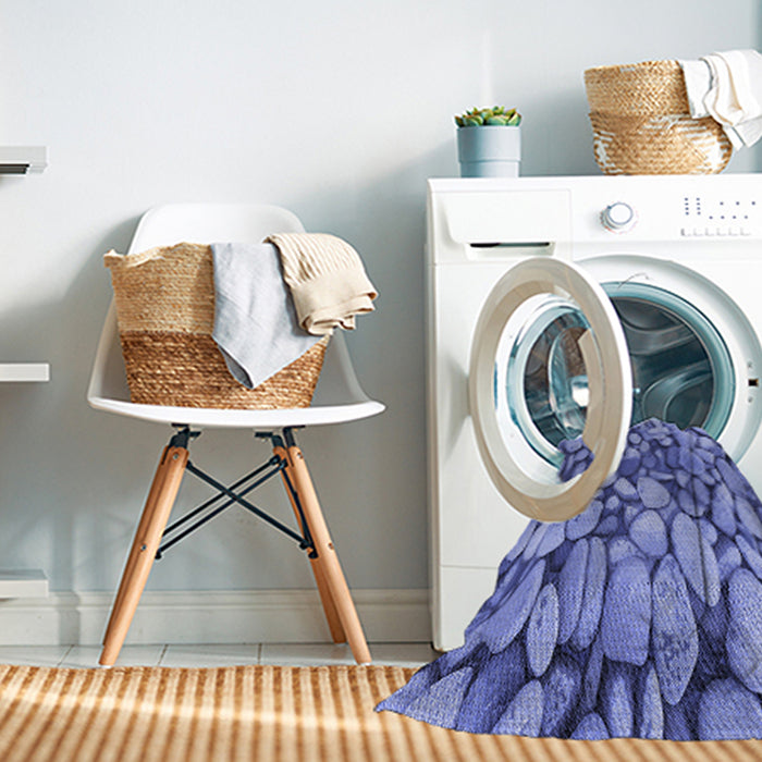 Machine Washable Transitional Denim Blue Rug in a Washing Machine, wshpat135blu