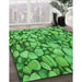 Patterned Green Rug in Family Room, pat135grn