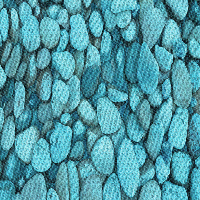 Patterned Dark Cyan Green Rug, pat135lblu