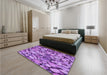 Patterned Violet Purple Rug in a Bedroom, pat135pur