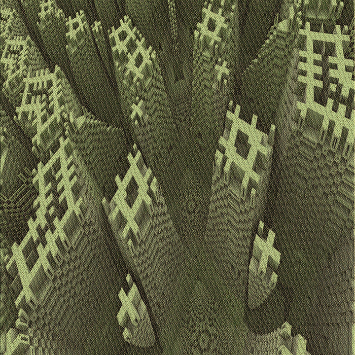 Patterned Olive Green Rug, pat1350brn