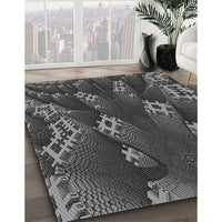 Patterned Platinum Gray Rug, pat1350gry