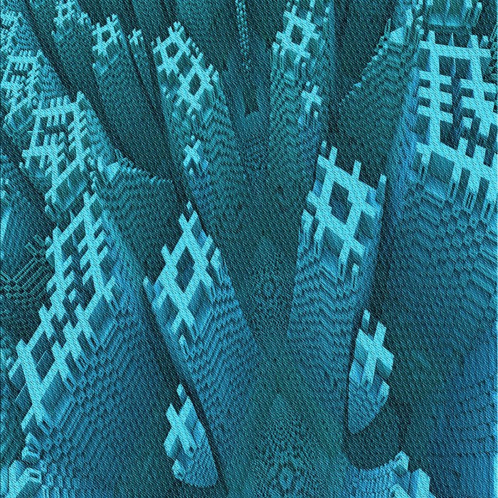 Patterned Medium Teal Green Rug, pat1350lblu