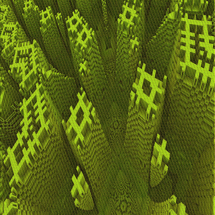 Machine Washable Transitional Dark Forest Green Rug, wshpat1350yw