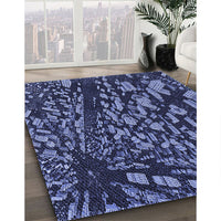 Patterned Night Blue Rug, pat1351blu