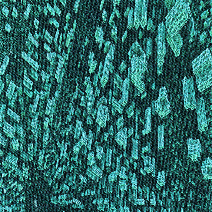 Patterned Dark Turquoise Green Rug, pat1351lblu