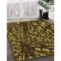 Patterned Black Brown Rug, pat1351org