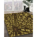 Patterned Black Brown Rug in Family Room, pat1351org