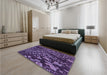 Patterned Dark Purple Rug in a Bedroom, pat1351pur