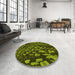 Round Patterned Pistachio Green Rug in a Office, pat1351yw