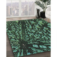 Patterned Black Novelty Rug, pat1351