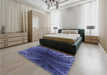 Patterned Midnight Blue Rug in a Bedroom, pat1352blu