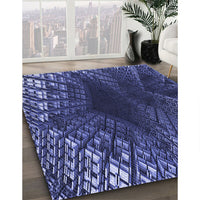 Patterned Midnight Blue Rug, pat1352blu