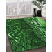 Patterned Deep Emerald Green Rug in Family Room, pat1353grn