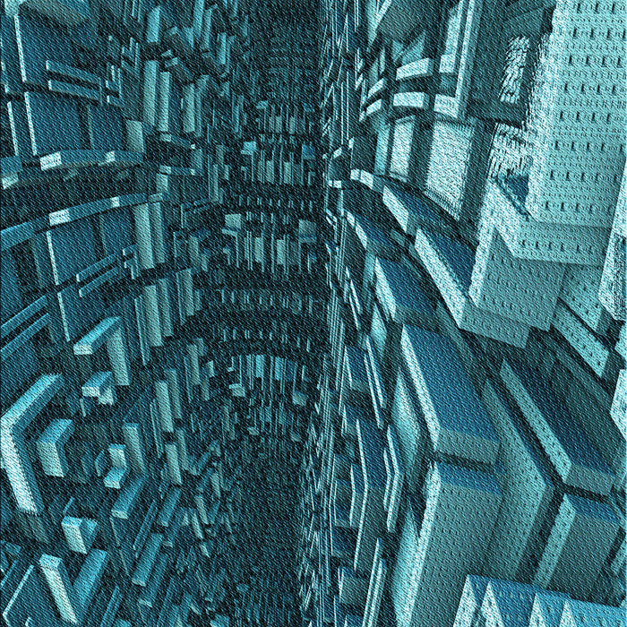 Machine Washable Transitional Deep-Sea Blue Rug, wshpat1353lblu