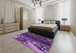 Patterned Purple Rug in a Bedroom, pat1353pur