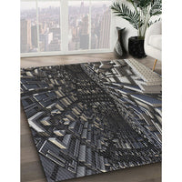 Patterned Mid Gray Novelty Rug, pat1353