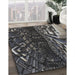 Patterned Mid Gray Novelty Rug in Family Room, pat1353