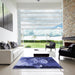 Square Patterned Sky Blue Rug in a Living Room, pat1354blu