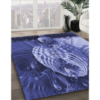 Patterned Sky Blue Rug, pat1354blu