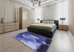 Patterned Sky Blue Rug in a Bedroom, pat1354blu