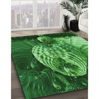 Patterned Deep Emerald Green Rug, pat1354grn