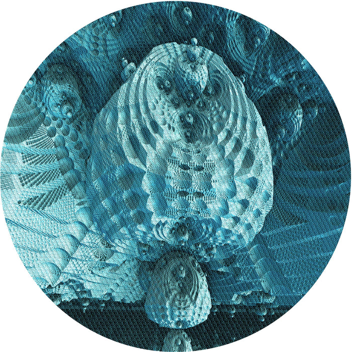 Square Machine Washable Transitional Medium Teal Green Rug in a Living Room, wshpat1354lblu