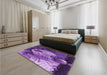 Patterned Purple Rug in a Bedroom, pat1354pur