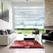 Machine Washable Transitional Cranberry Red Rug in a Kitchen, wshpat1354rd