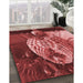 Patterned Cranberry Red Rug in Family Room, pat1354rd