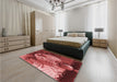 Patterned Cranberry Red Rug in a Bedroom, pat1354rd