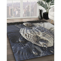 Patterned Dark Gray Novelty Rug, pat1354