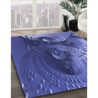 Patterned Sky Blue Rug, pat1355blu