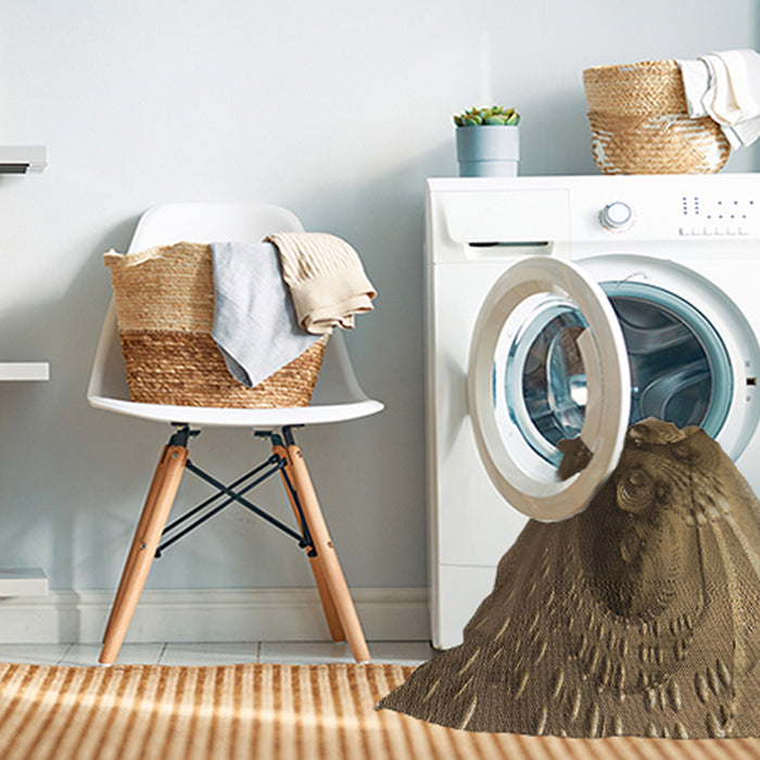 Machine Washable Transitional Bronze Brown Rug in a Washing Machine, wshpat1355brn