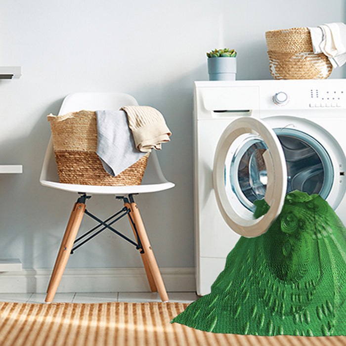 Machine Washable Transitional Deep Emerald Green Rug in a Washing Machine, wshpat1355grn