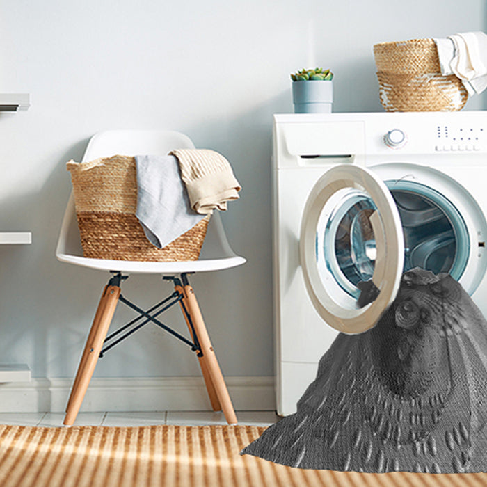 Machine Washable Transitional Black Rug in a Washing Machine, wshpat1355gry