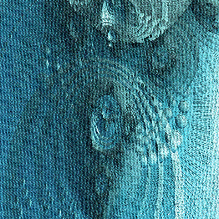 Patterned Teal Green Rug, pat1355lblu