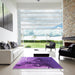 Square Patterned Purple Rug in a Living Room, pat1355pur