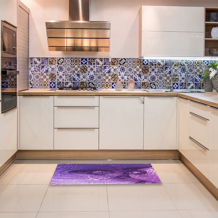 Patterned Purple Rug in a Kitchen, pat1355pur
