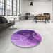 Round Patterned Purple Rug in a Office, pat1355pur