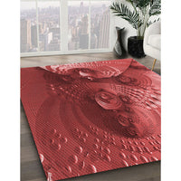 Patterned Red Rug, pat1355rd