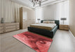 Patterned Red Rug in a Bedroom, pat1355rd