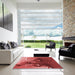 Machine Washable Transitional Red Rug in a Kitchen, wshpat1355rd